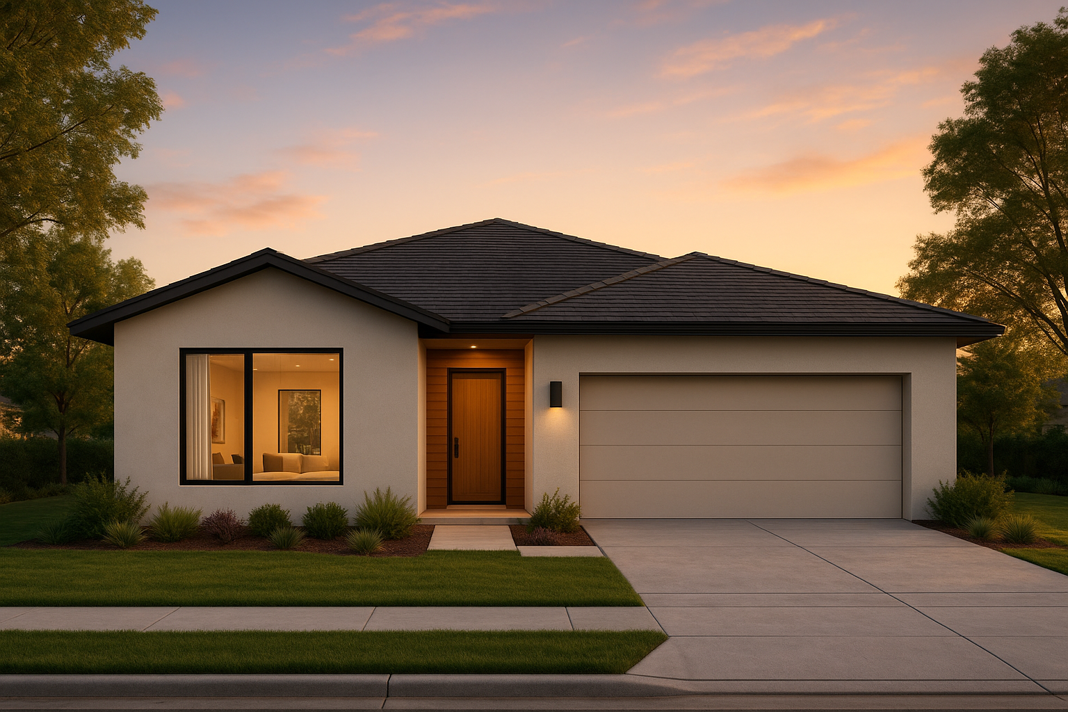 Modern single-story stucco